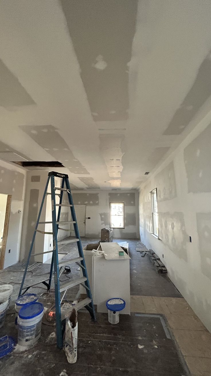 Drywall and framing renovation in progress